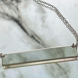 Silver necklace with bar. Can be engraved